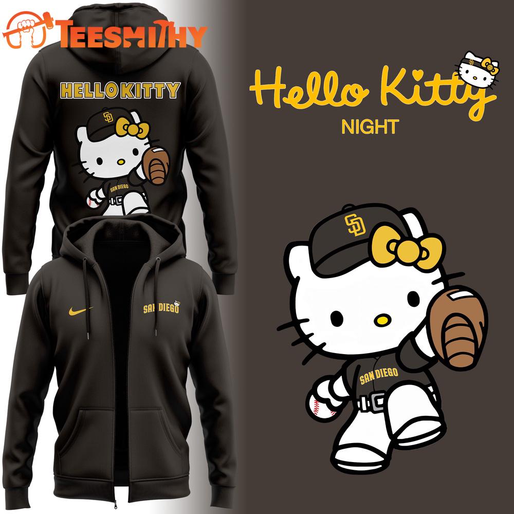 San Diego Padres Hello Kitty Night 2025 Zip Hoodie
