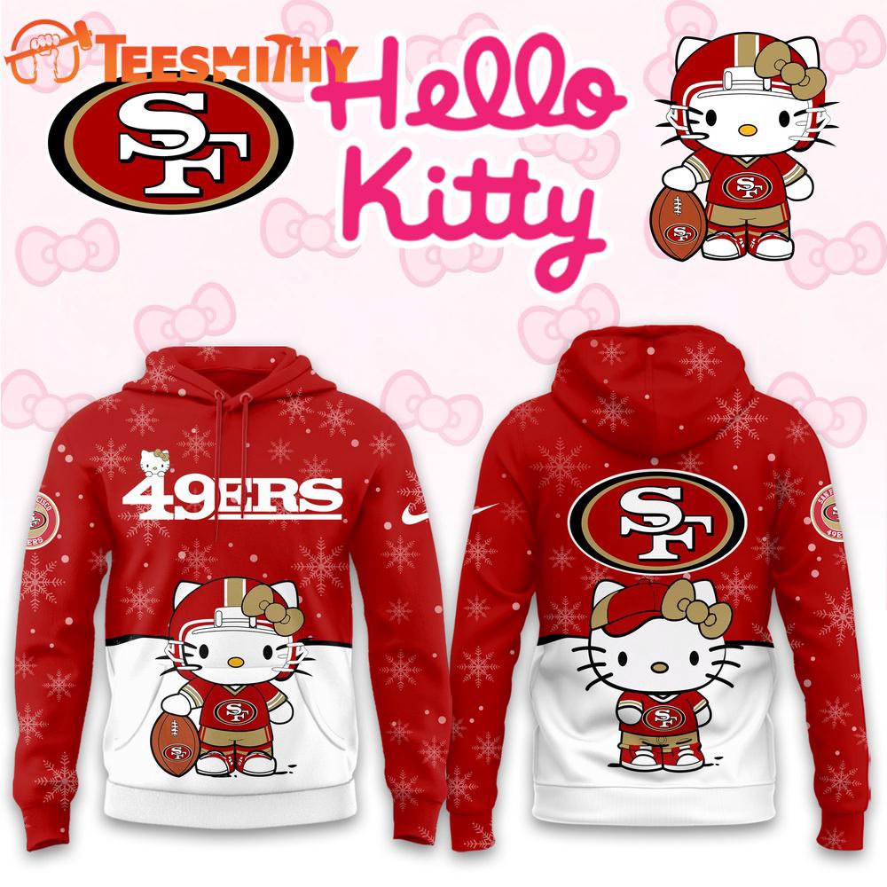San Francisco 49ers 2025 Football Christmas Hello Kitty Hoodie Shirt