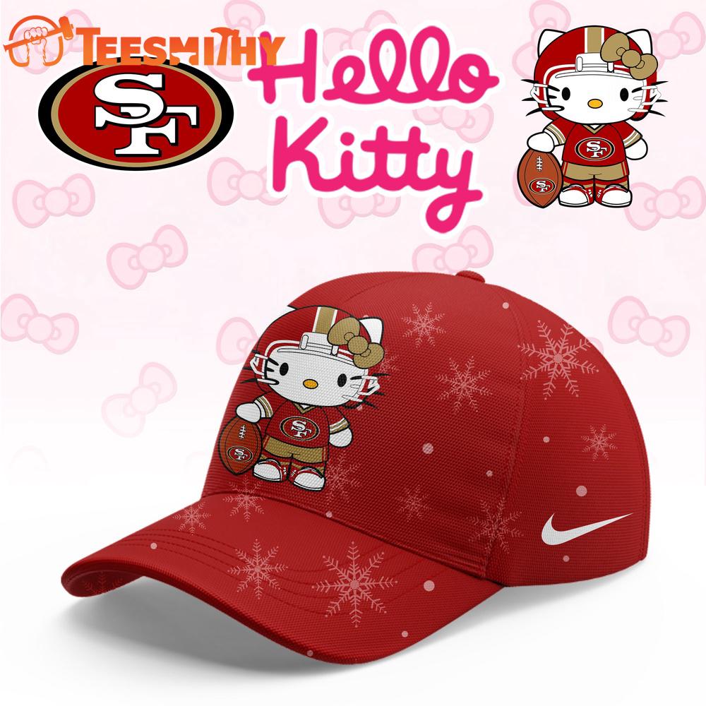 San Francisco 49ers 2025 Football Christmas Hello Kitty Limited Cap San Francisco 49ers 2025 Football Christmas Hello Kitty Limited Cap
