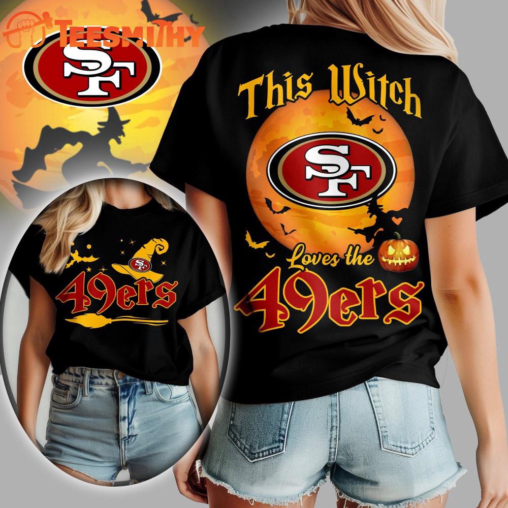 San Francisco 49ers 2025 NFL Halloween Witch Unisex 3D Shirt San Francisco 49ers 2025 NFL Halloween Witch Unisex 3D Shirt