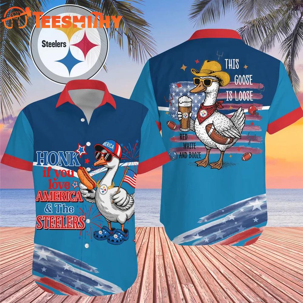 San Francisco 49ers 2026 NFL America Flag Goose Hawaiian Shirt