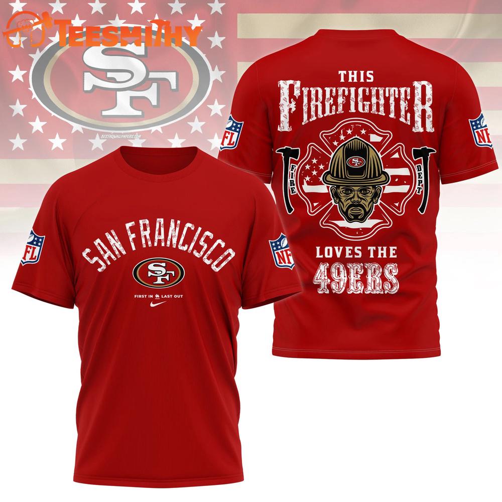 San Francisco 49ers 2026 NFL Firefighter Tribute 3D Shirt