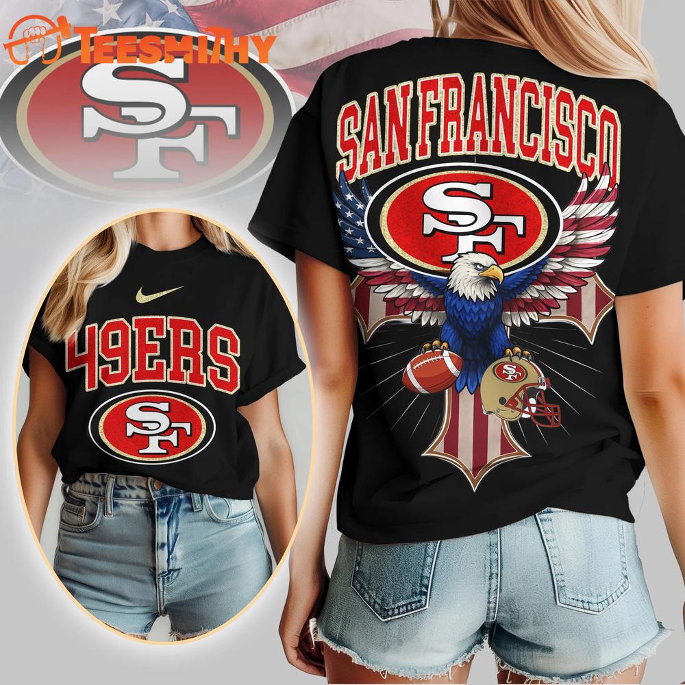 San Francisco 49ers 2026 NFL Freedom Eagle All Over Print Shirt