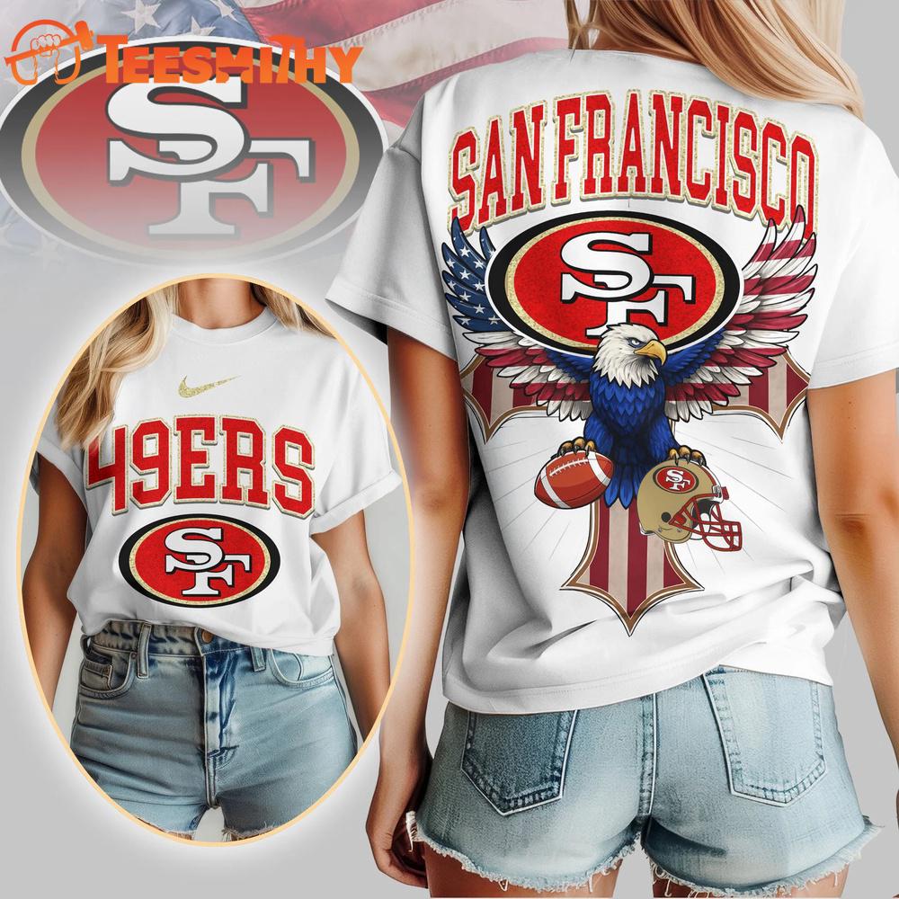 San Francisco 49ers 2026 NFL Freedom Eagle All Over Print Shirt