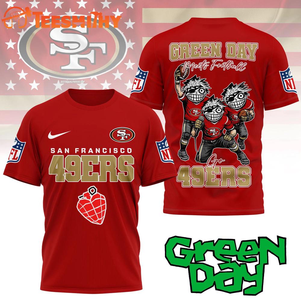 San Francisco 49ers 2026 NFL Green Day All Over Print Shirt