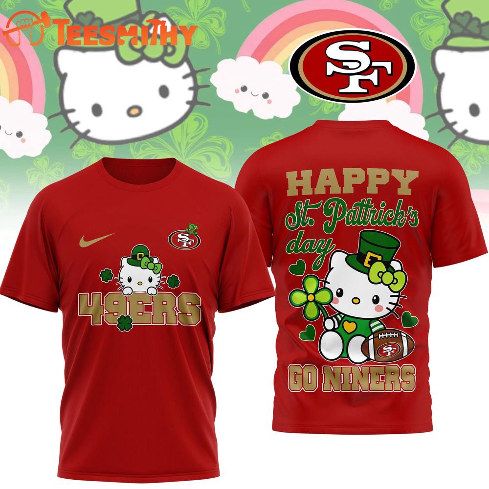 San Francisco 49ers 2026 NFL Hello Kitty St. Pattrick's Day Special New 3D Shirt