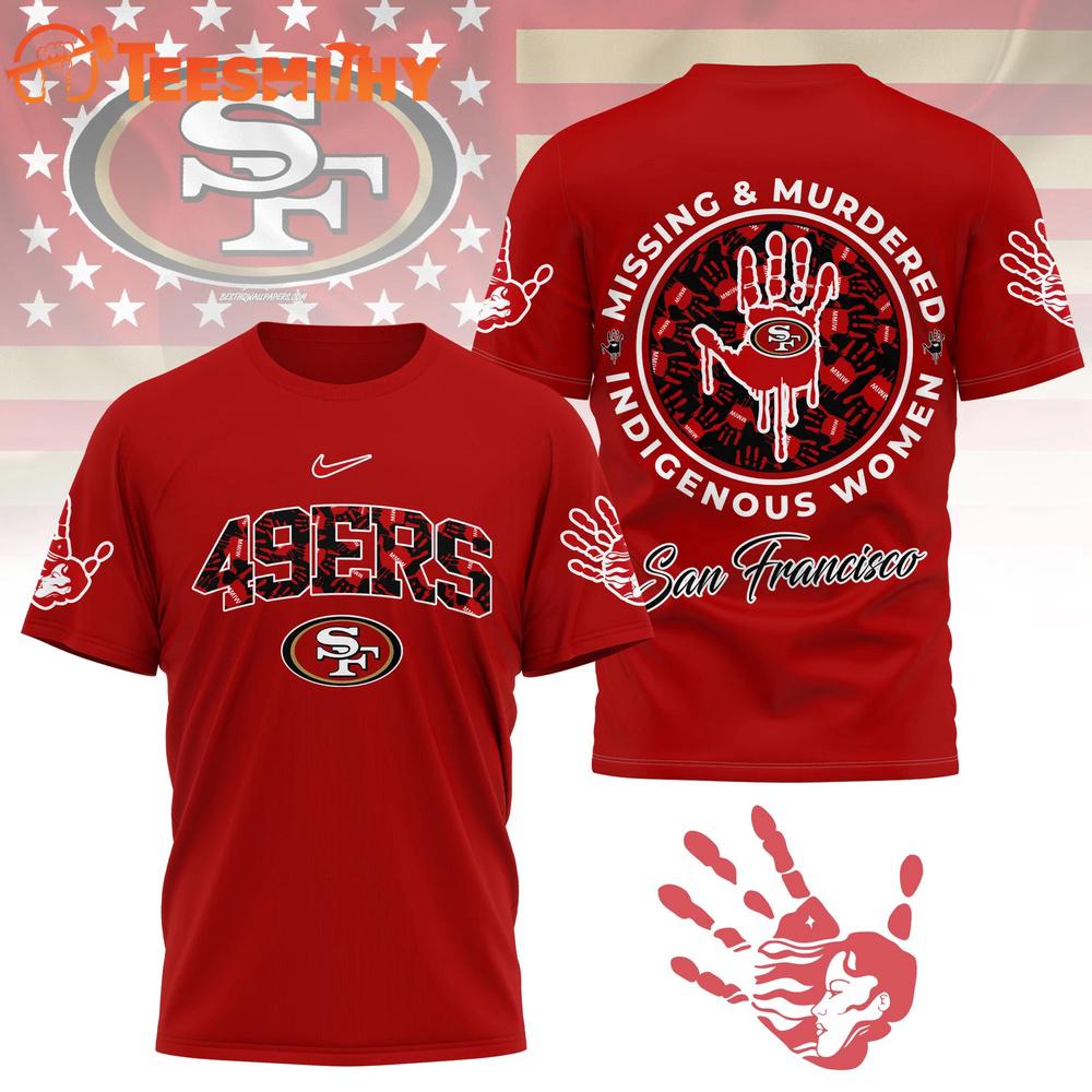 San Francisco 49ers 2026 NFL Missing Murdered Indigenous Women Awareness 3D Shirt