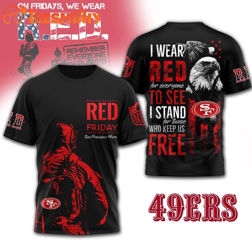 San Francisco 49ers 2026 NFL RED Friday 3D T Shirt
