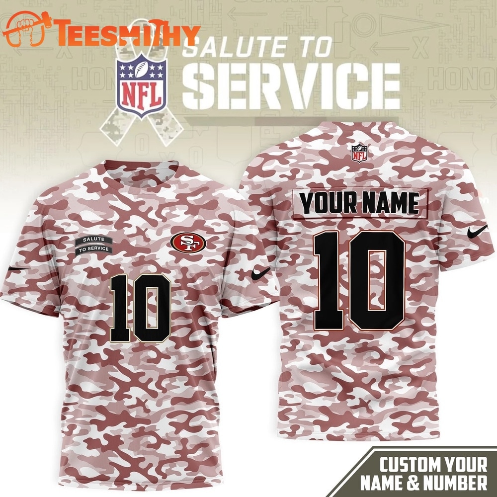 San Francisco 49ers 2026 NFL Salute to Service Camo New Design 3D Shirt