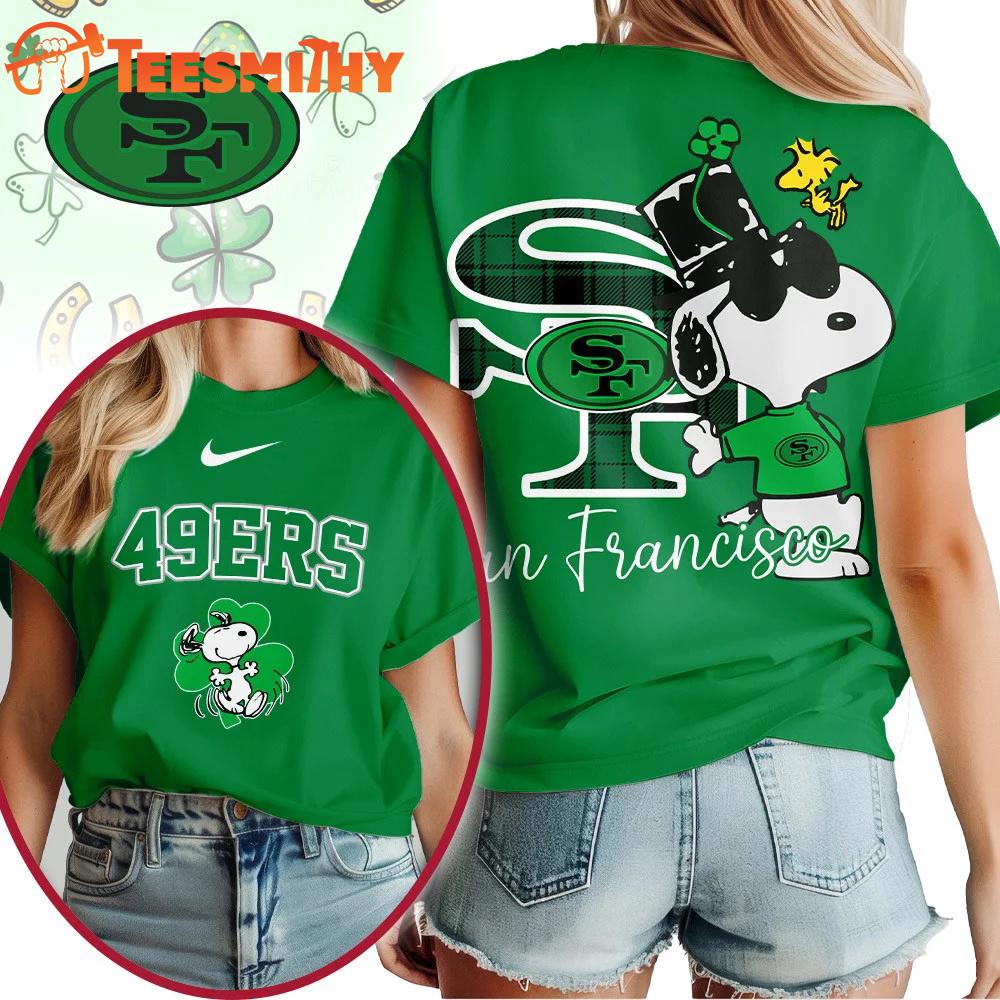 San Francisco 49ers 2026 NFL Snoopy St. Patricks Day Unisex 3D Shirt