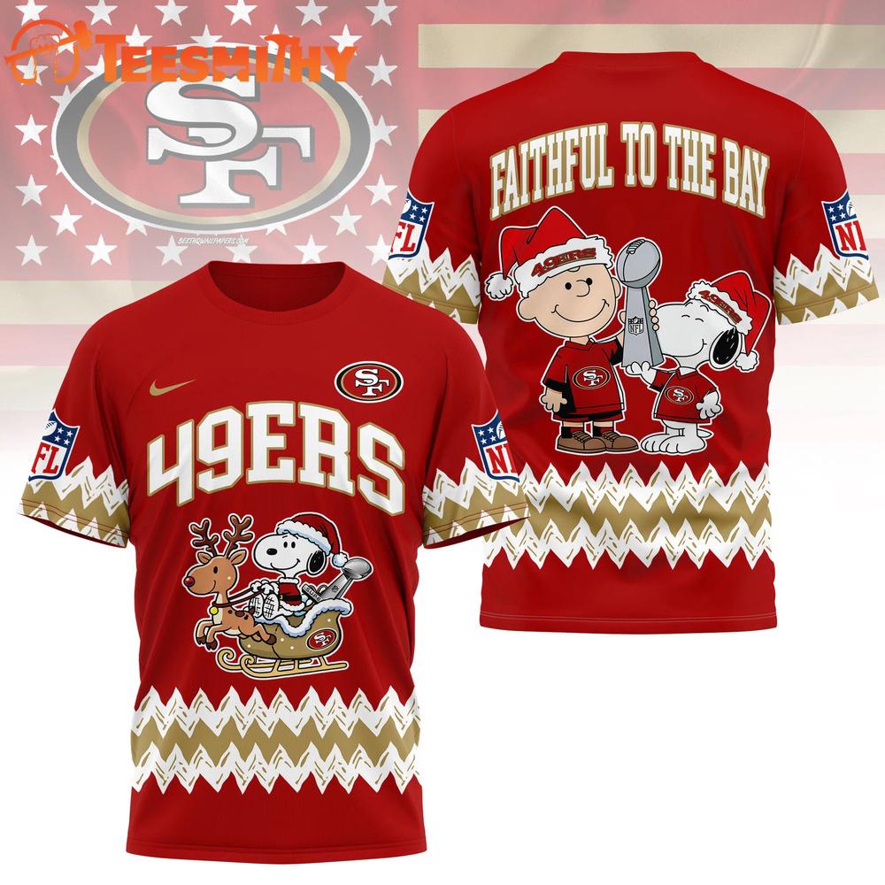 San Francisco 49ers 2026 NFL Snoopy Super Bowl Holiday Limited 3D Shirt