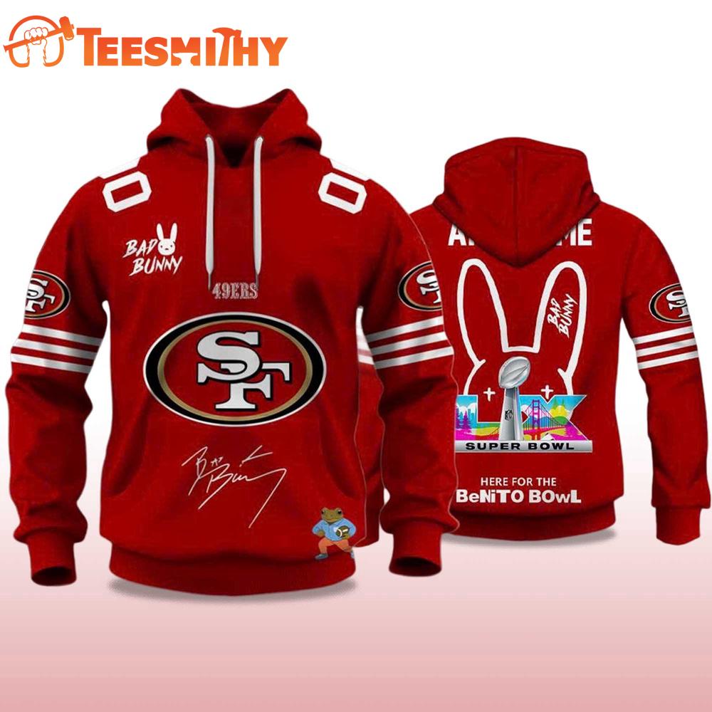 San Francisco 49ers Football Bad Bunny Super Bowl LX 2026 Hoodie Shirt