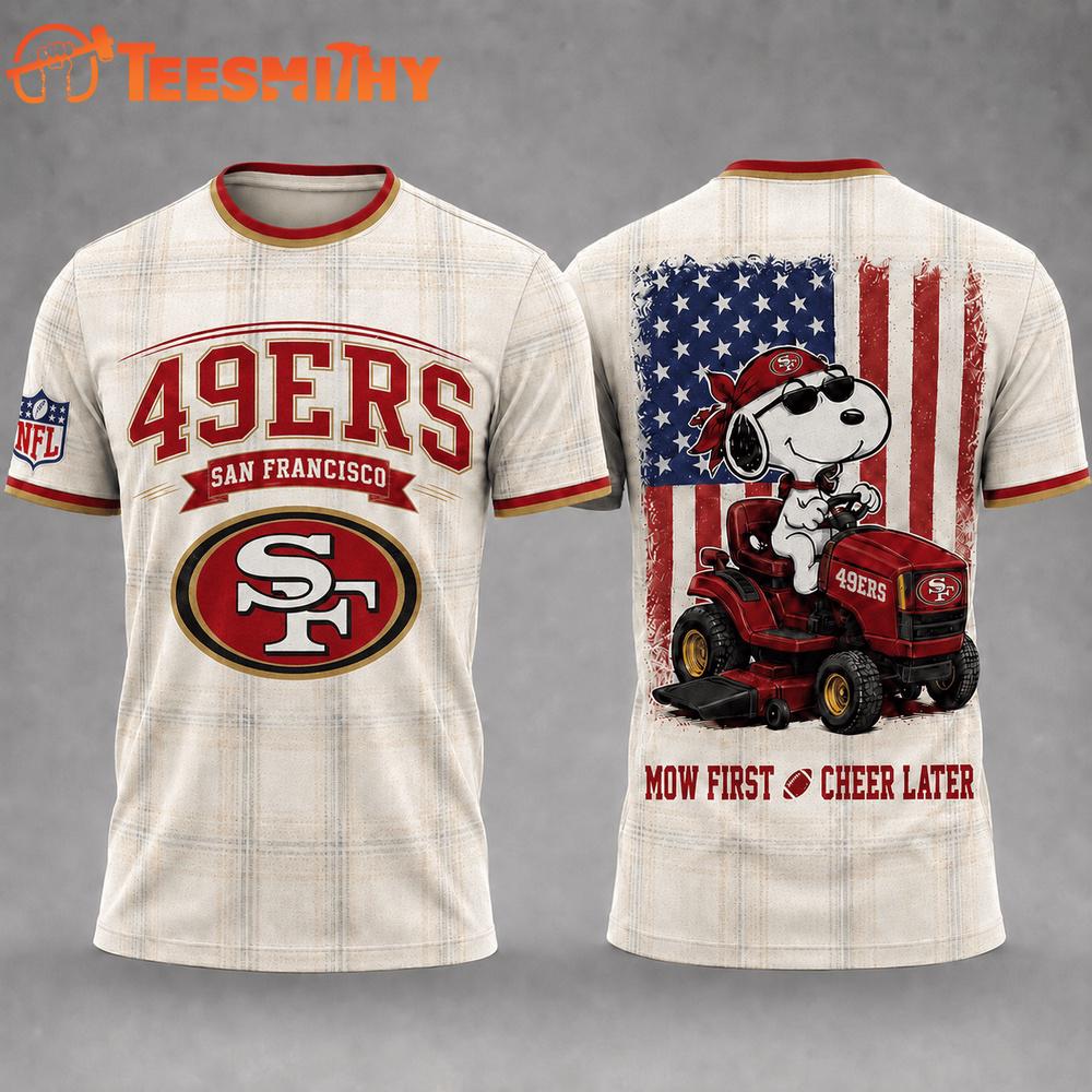 San Francisco 49ers Funny Football Snoopy Gardening Lovers 3D T Shirt