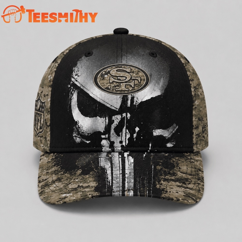 San Francisco 49ers NFL Halloween Military Skull Camo Classic Cap
