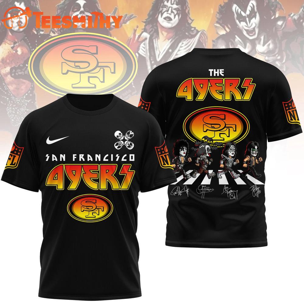 San Francisco 49ers NFL Kiss Band Rock and Roll All Nite 3D Shirt