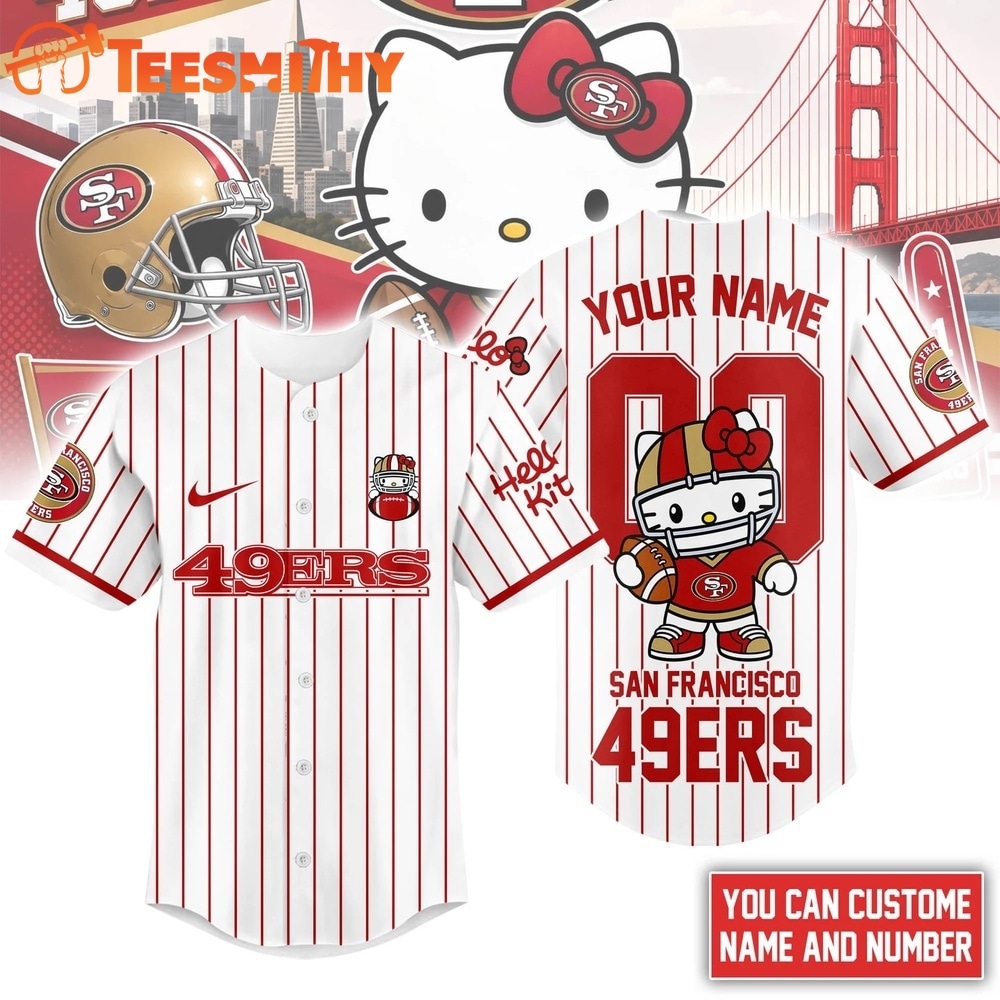 San Francisco 49ers NFL Kitty Game Day Custom Baseball Jersey Shirt