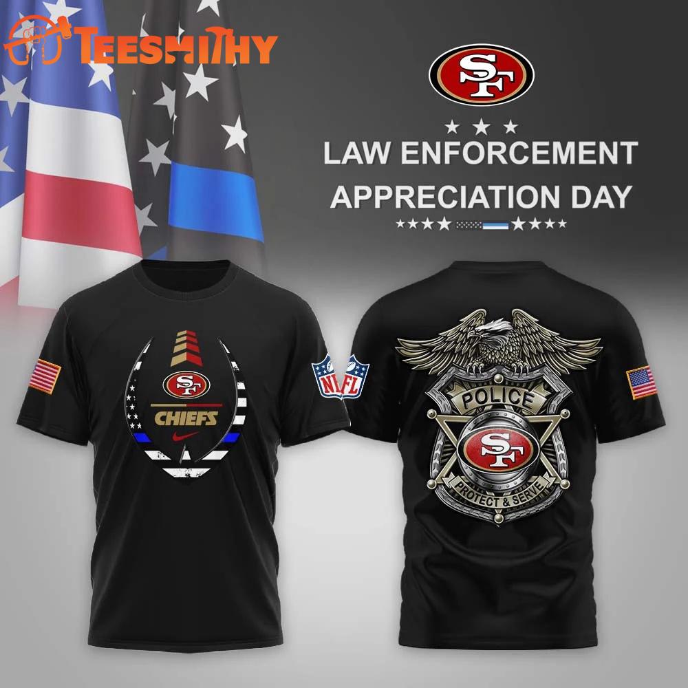 San Francisco 49ers NFL Law Enforcement Appreciation Day Black T Shirt