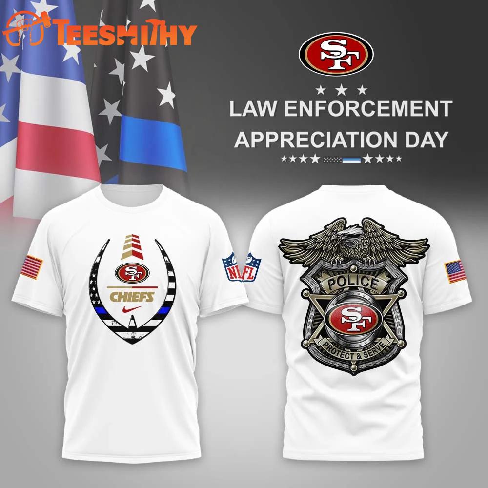 San Francisco 49ers NFL Law Enforcement Appreciation Day White T Shirt