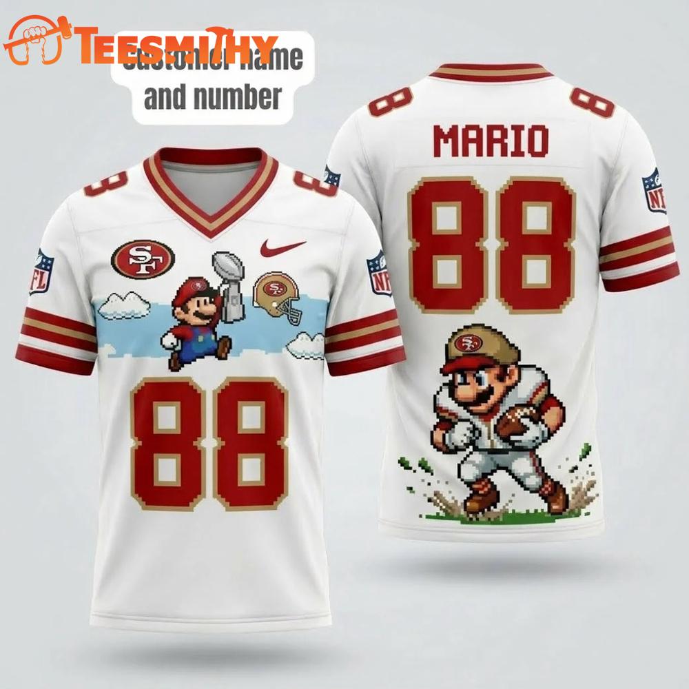 San Francisco 49ers NFL Mario 2026 Design Football Jersey