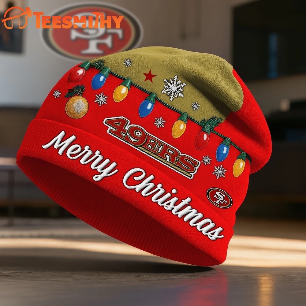 San Francisco 49ers NFL Merry Christmas Beanie Hat