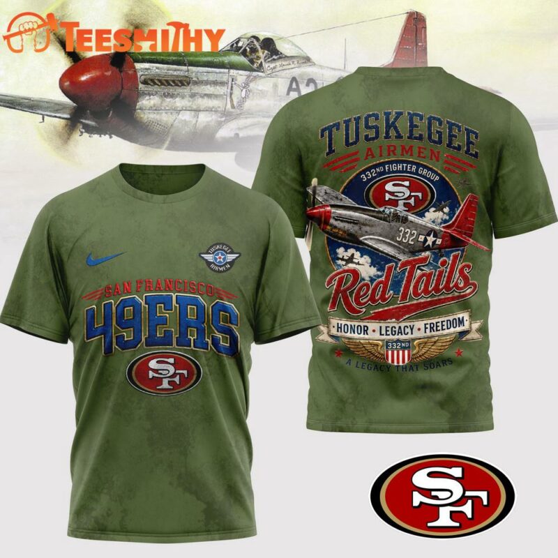 San Francisco 49ers NFL Red Tails Legacy Game Day 3D T-Shirt