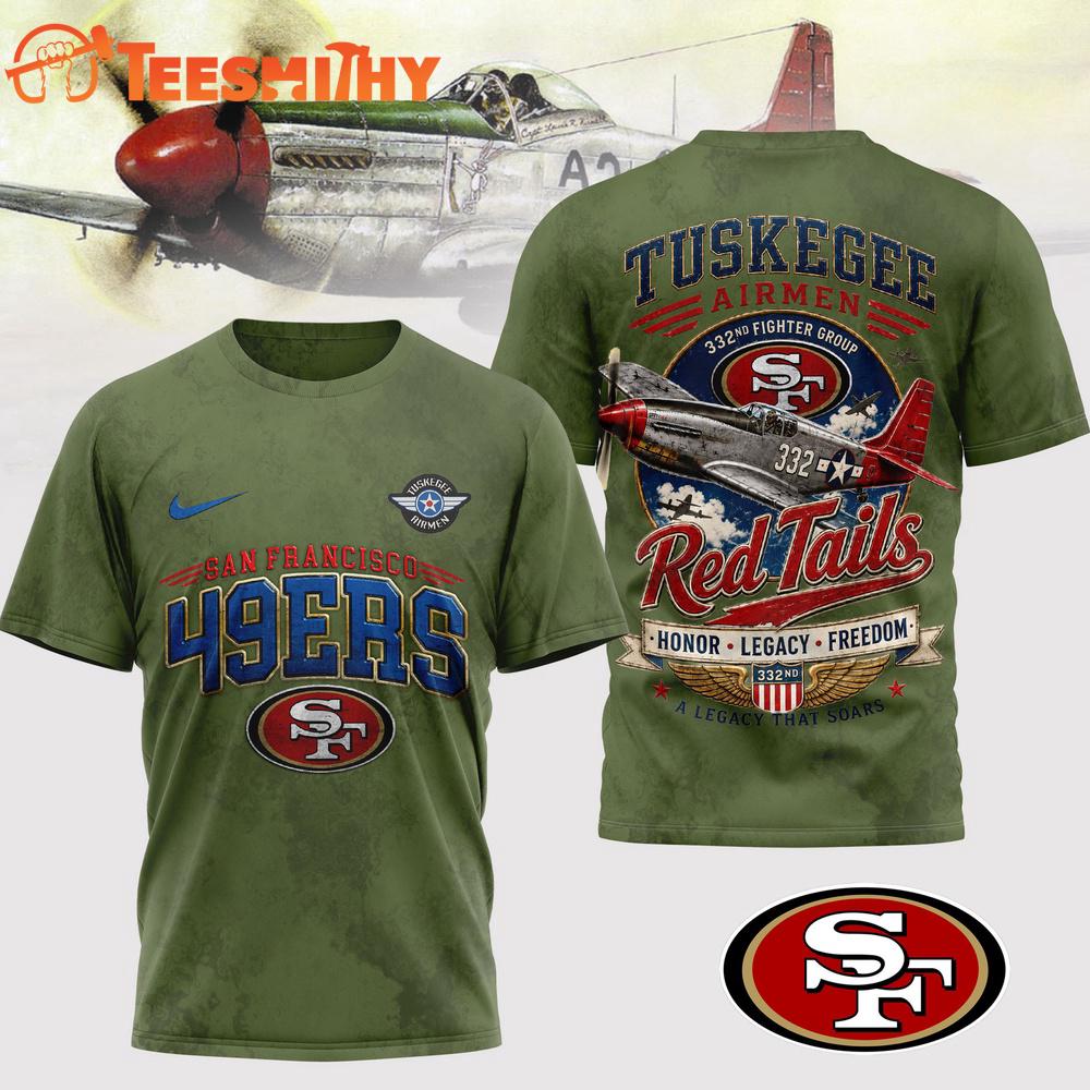 San Francisco 49ers NFL Red Tails Legacy Game Day 3D T-Shirt