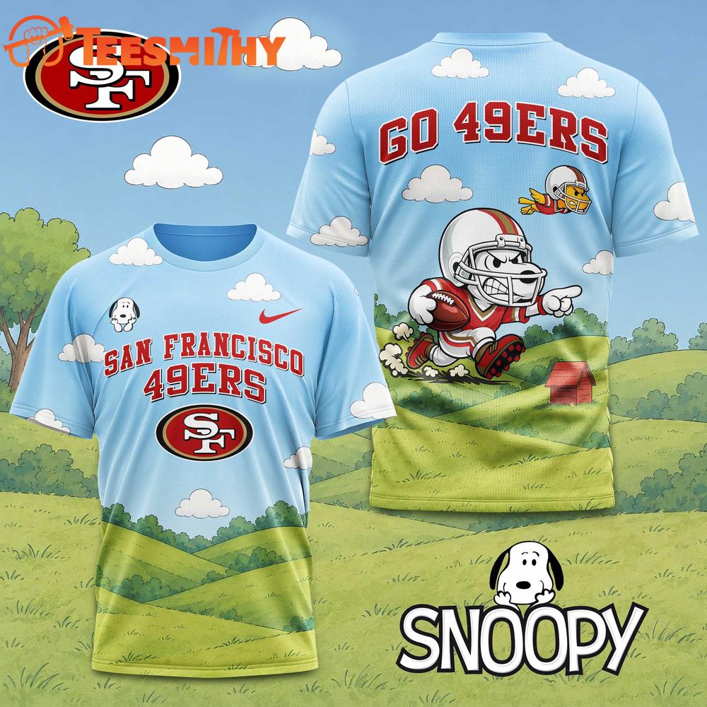 San Francisco 49ers NFL Snoopy Touchdown 3D T-Shirt