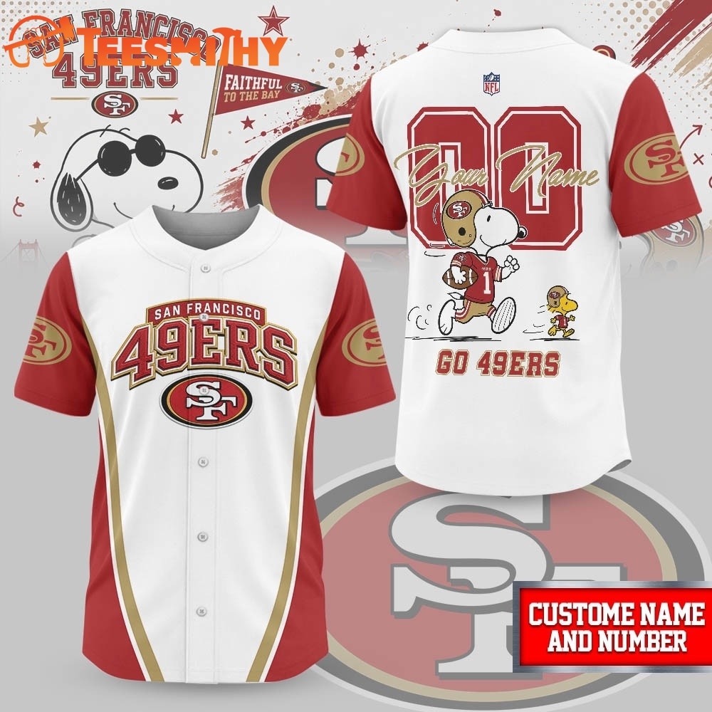 San Francisco 49ers NFL Snoopy Ultimate Game Day Personalized Jersey Shirt