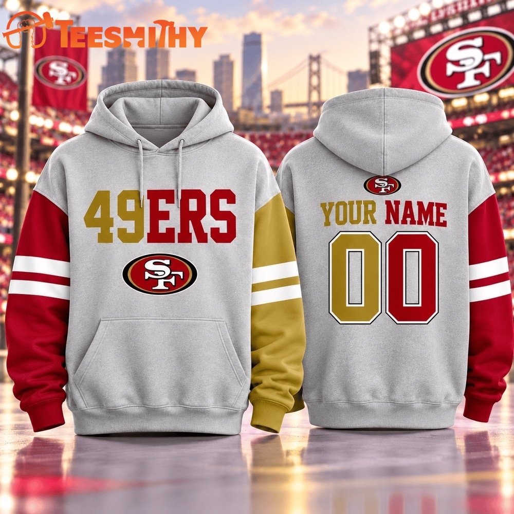 San Francisco 49ers NFL Two Tone Colorblock Varsity Hoodie
