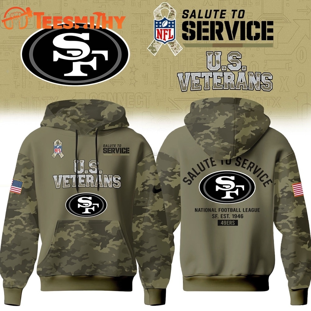 San Francisco 49ers NFL US Veterans Salute To Service 2026 Hoodie Shirt