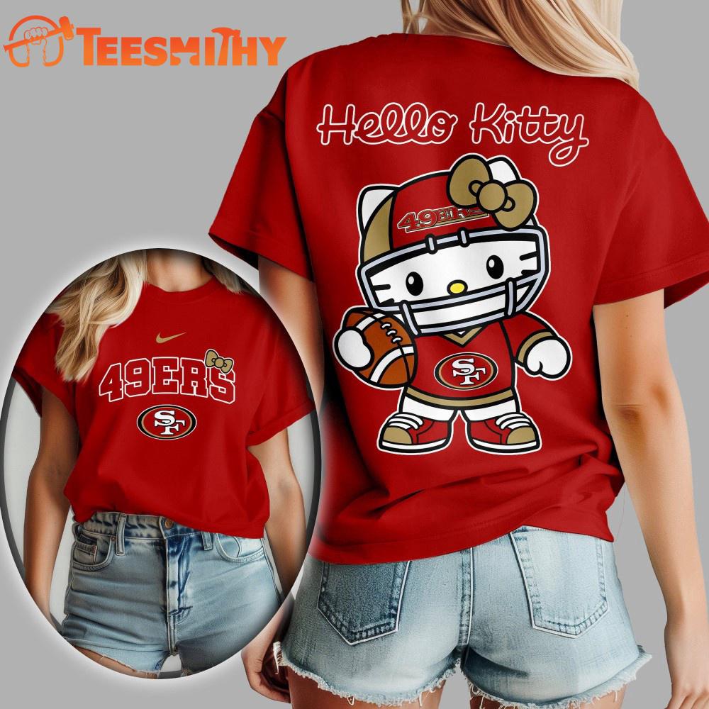 San Francisco 49ers NFL x Hello Kitty All Over Print Shirt San Francisco 49ers NFL x Hello Kitty All Over Print Shirt
