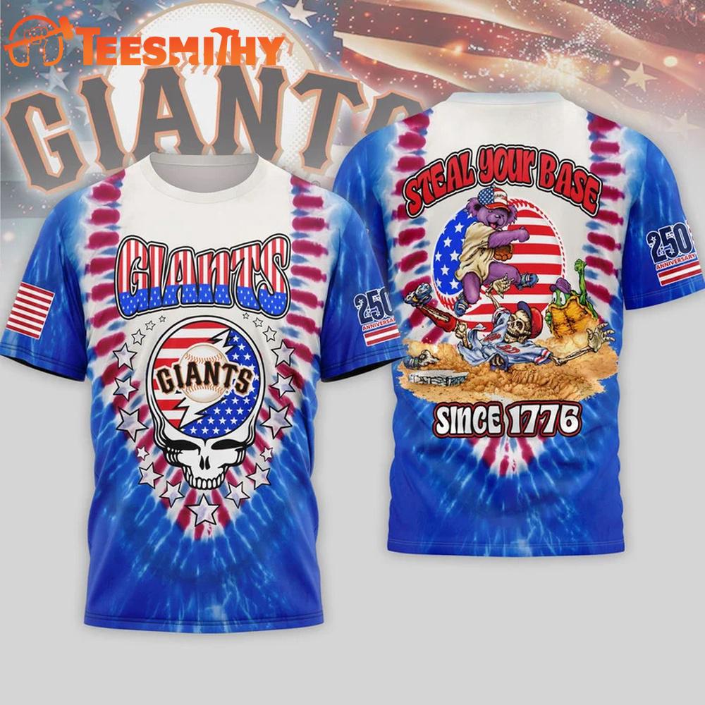 San Francisco Giants 2026 MLB Grateful Dead 250 Years Of America 3D T Shirt
