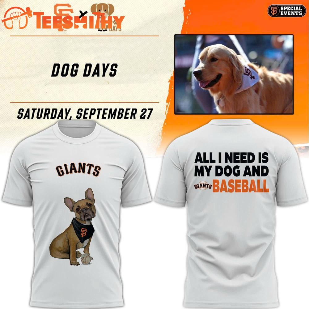 San Francisco Giants Dog Days French Bulldog 2025 3D Shirt