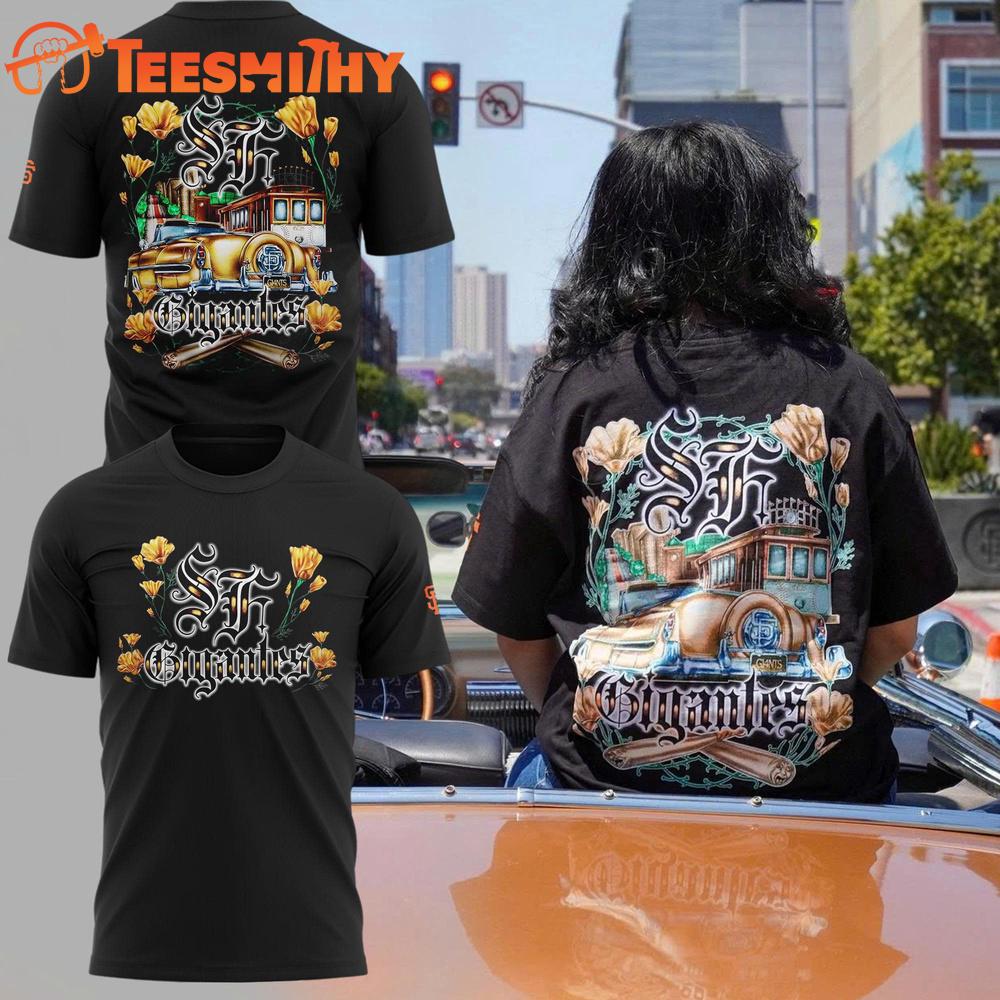San Francisco Giants GIGANTES Lowrider Black T Shirt