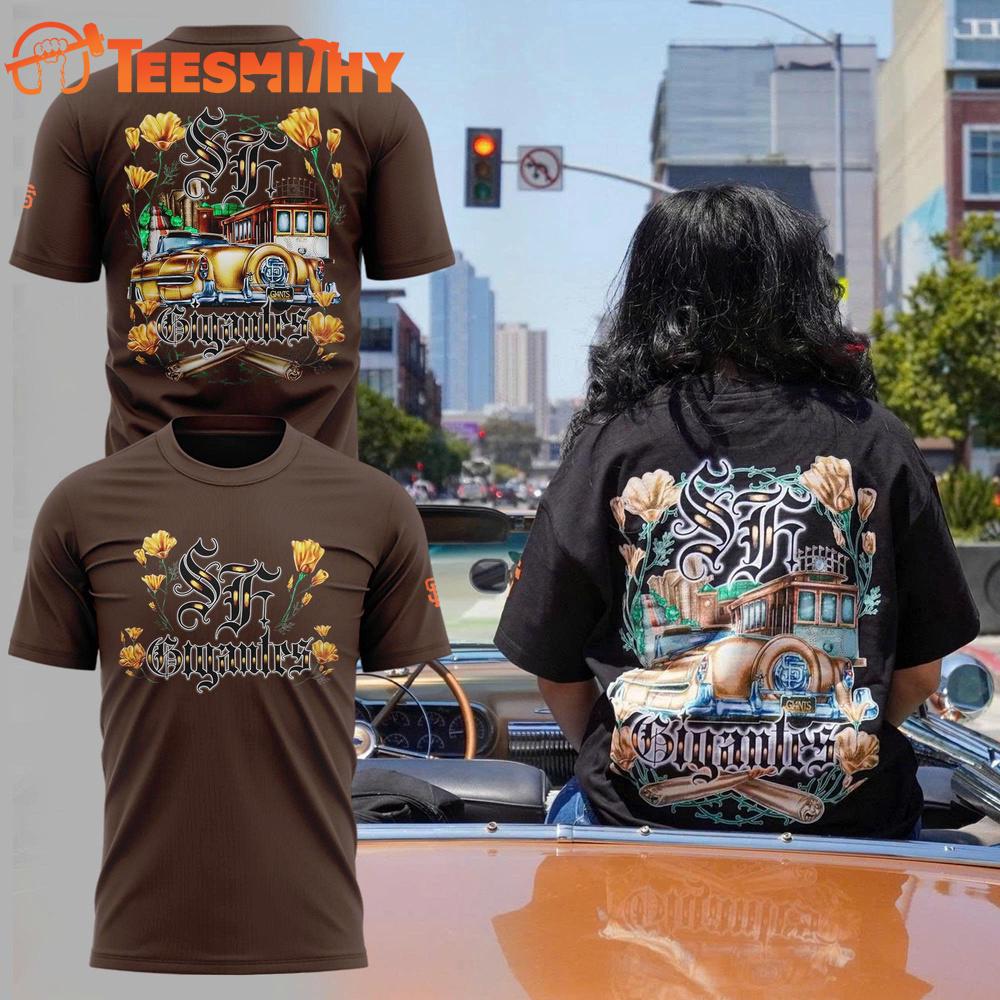 San Francisco Giants GIGANTES Lowrider Brown T Shirt