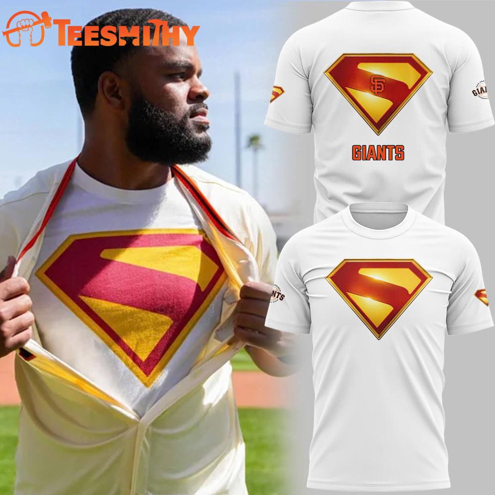 San Francisco Giants Superman Night 2025 White T Shirt San Francisco Giants Superman Night 2025 White T Shirt