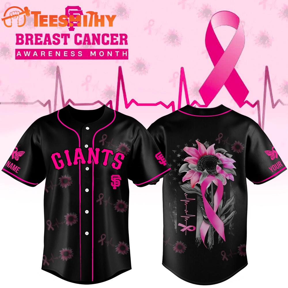San Francisco Giants x Breast Cancer Awareness Month Custom Baseball Jersey