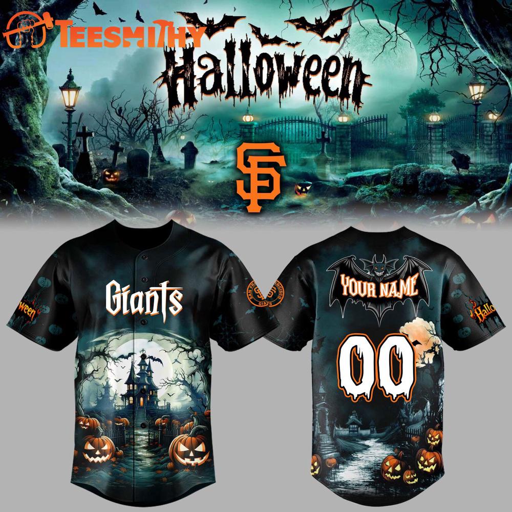 San Francisco Giants x Halloween Spooky Custom Baseball Jersey