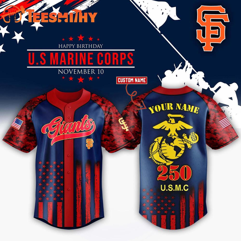 San Francisco Giants x U.S. Marine Corps 250th Birthday Custom Baseball Jersey