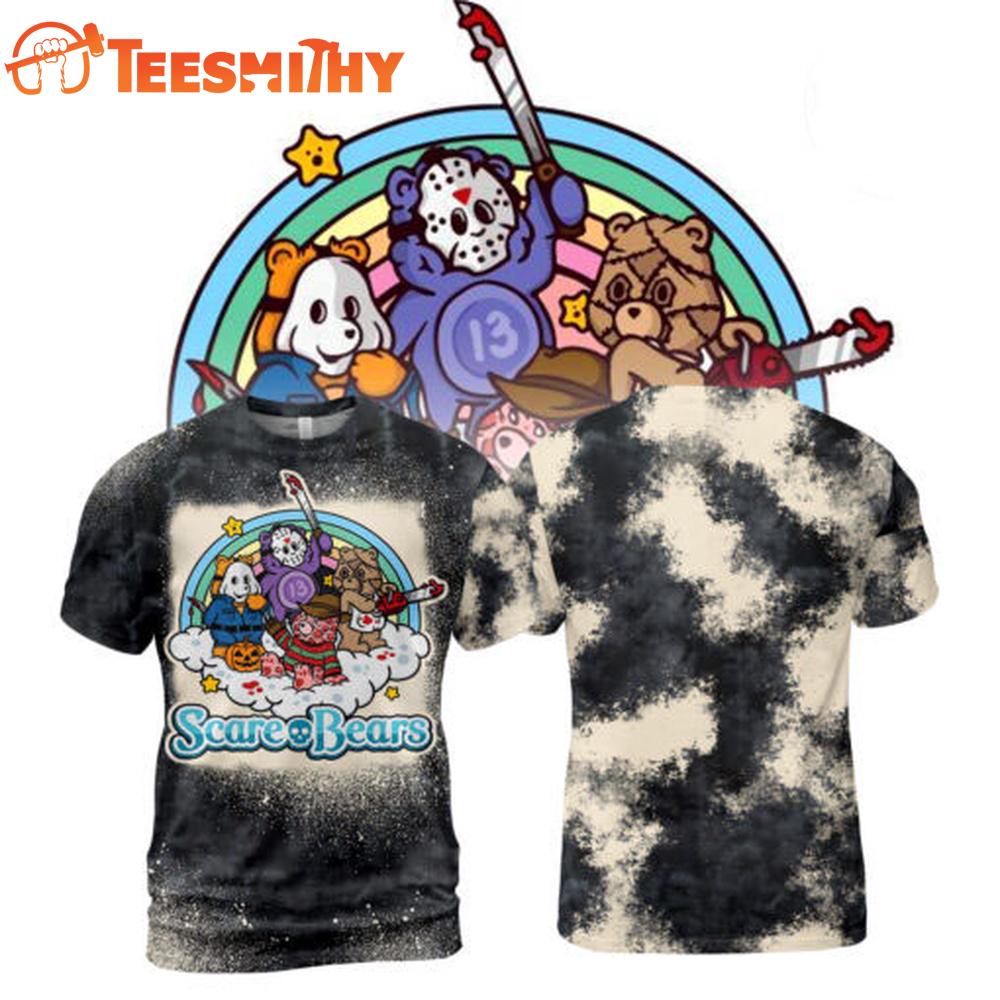 Scare Bear Halloween Horror Characters Movies 3D Shirt