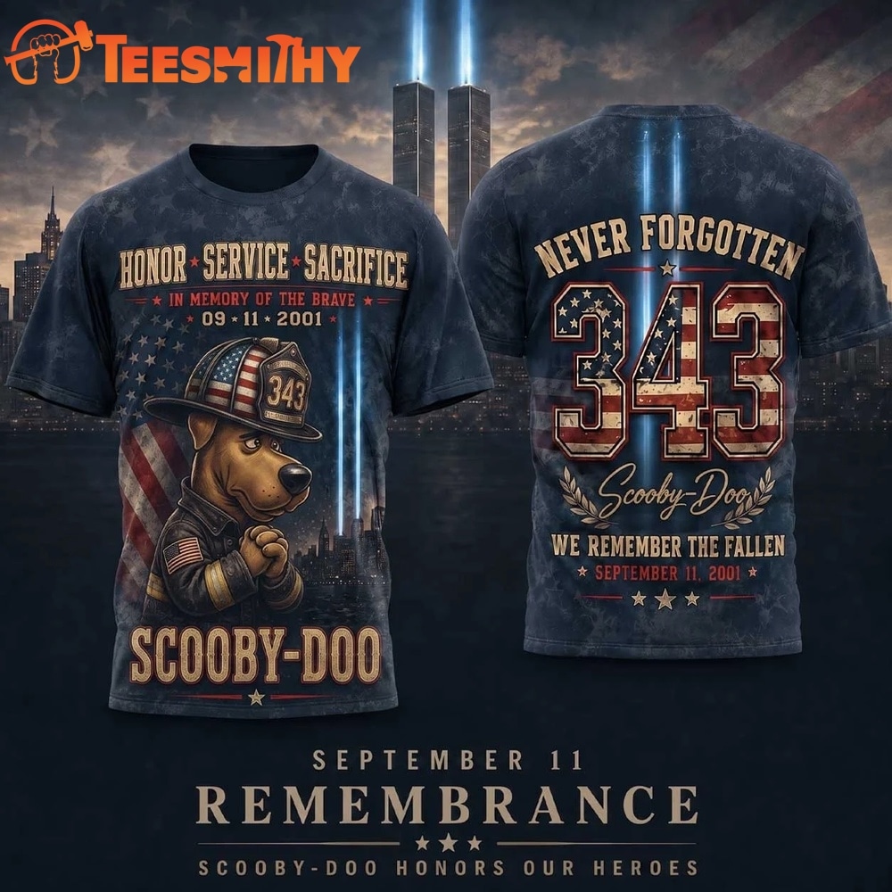 Scooby Doo 911 Tribute Firefighter Helmet 3D Shirt 1 Scooby Doo 911 Tribute Firefighter Helmet 3D Shirt