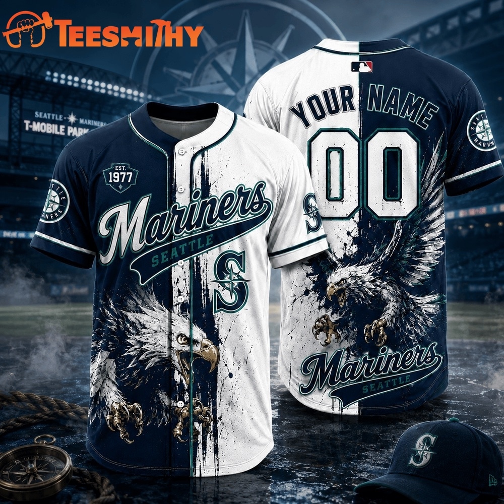 Seattle Mariners 2026 MLB Eagle America Personalized Baseball Jersey