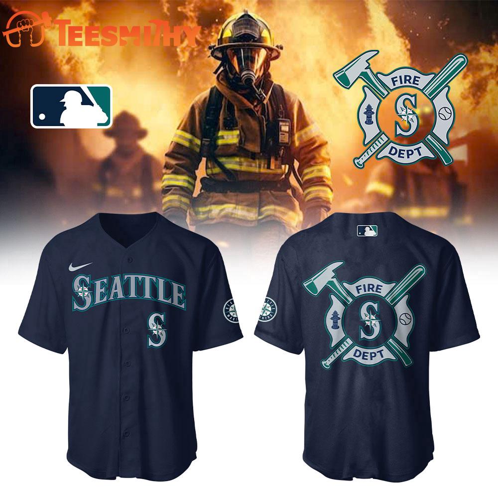 Seattle Mariners Firefighter Appreciation Night Baseball Jersey