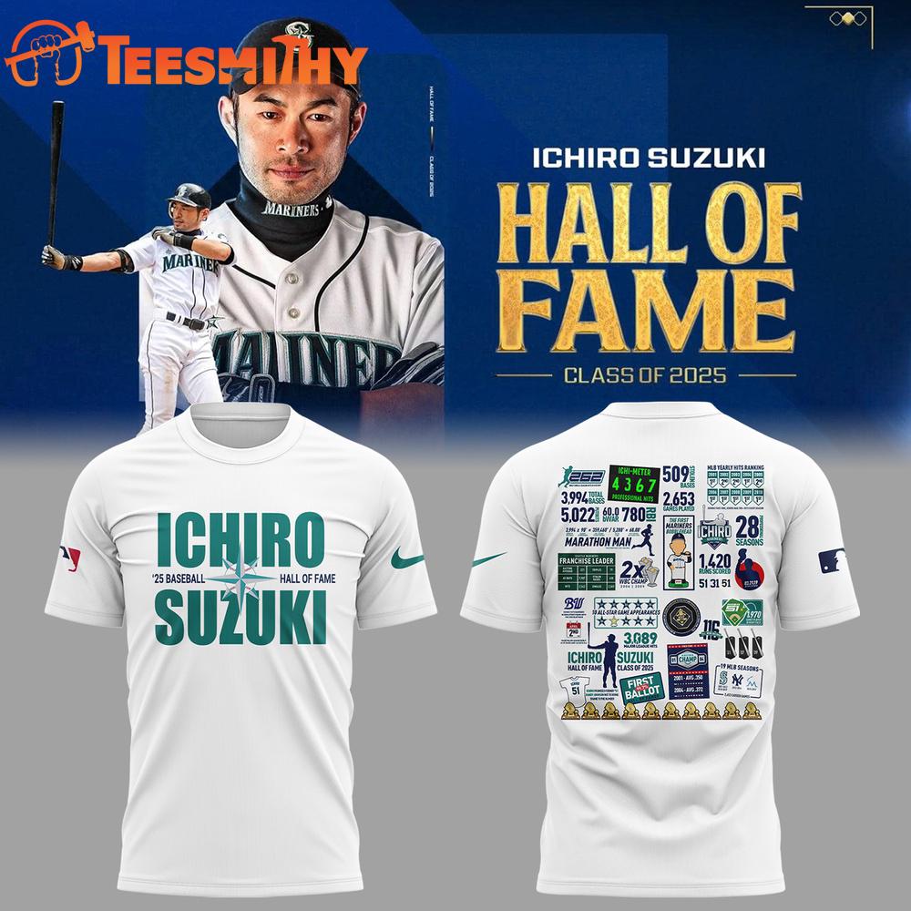 Seattle Mariners Ichiro Suzuki Hall Of Fame 2025 T Shirt