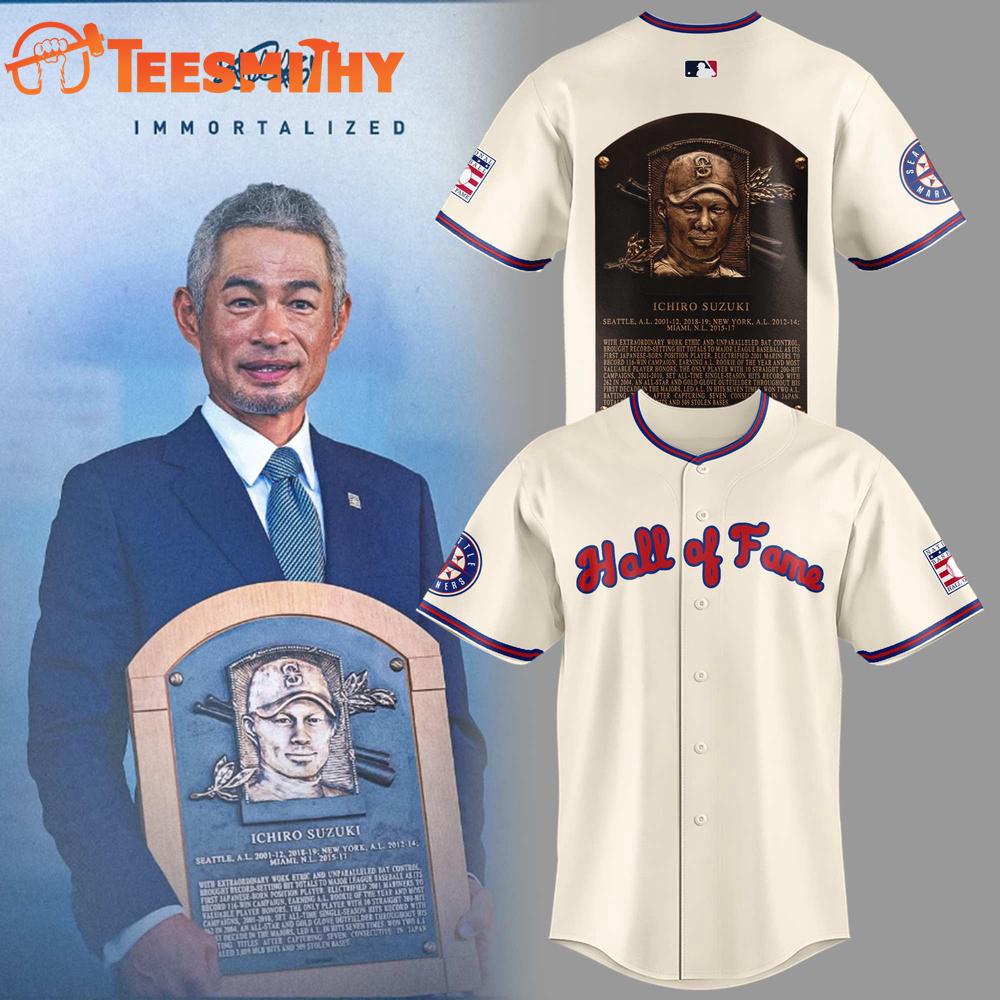 Seattle Mariners Ichiro x Hall Of Fame 2025 Baseball Jersey