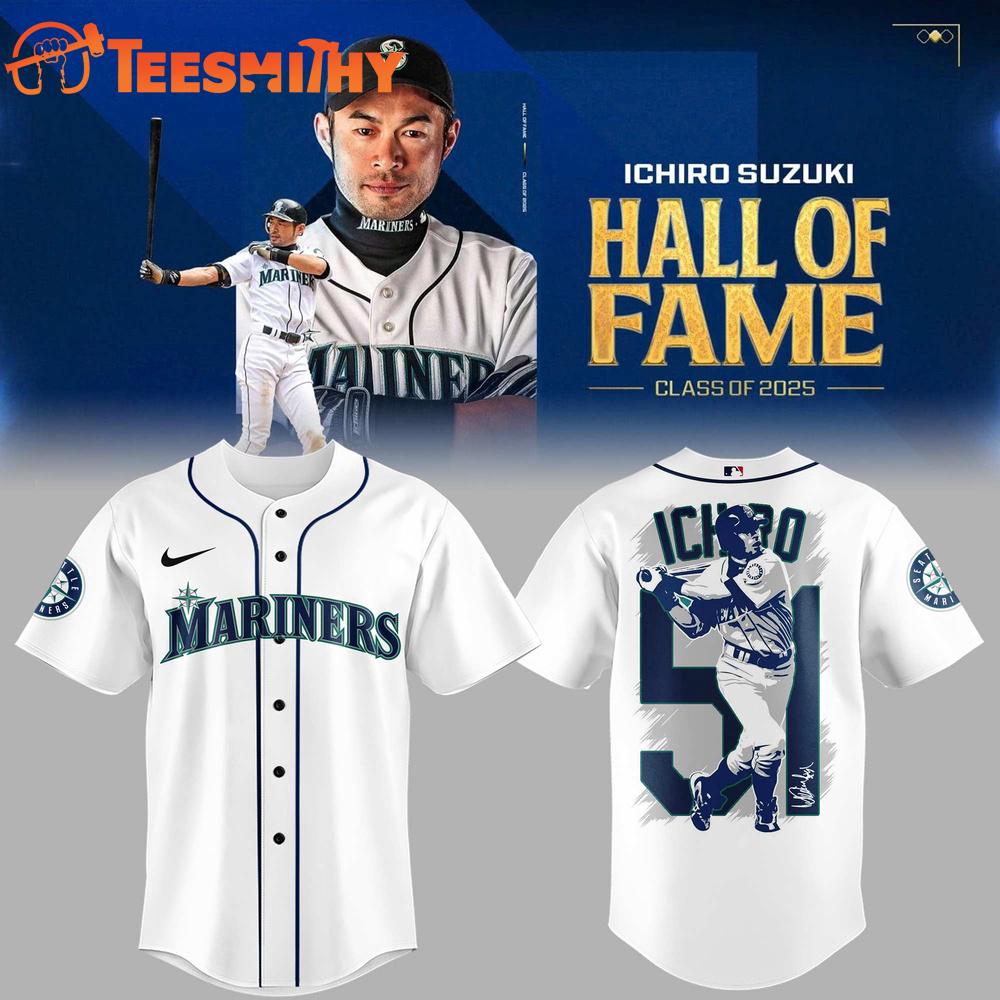 Seattle Mariners Ichiro x Hall Of Fame 2025 Graphic Jersey Shirt