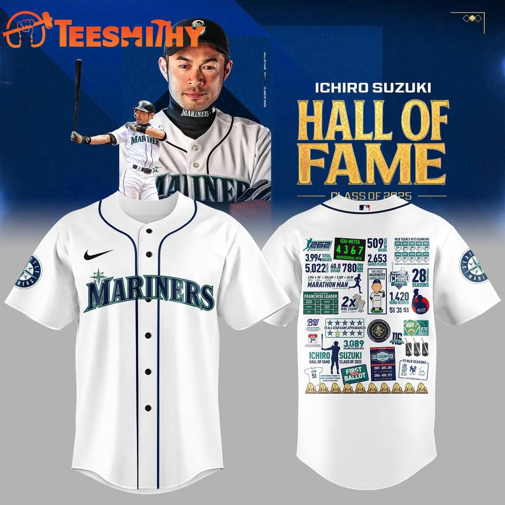 Seattle Mariners Ichiro x Hall Of Fame 2025 Limited Jersey