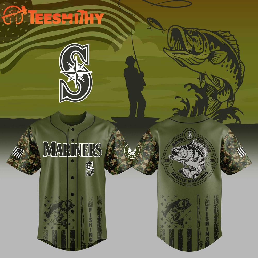 Seattle Mariners x Bass Fishing Limited Edition Custom Baseball Jersey