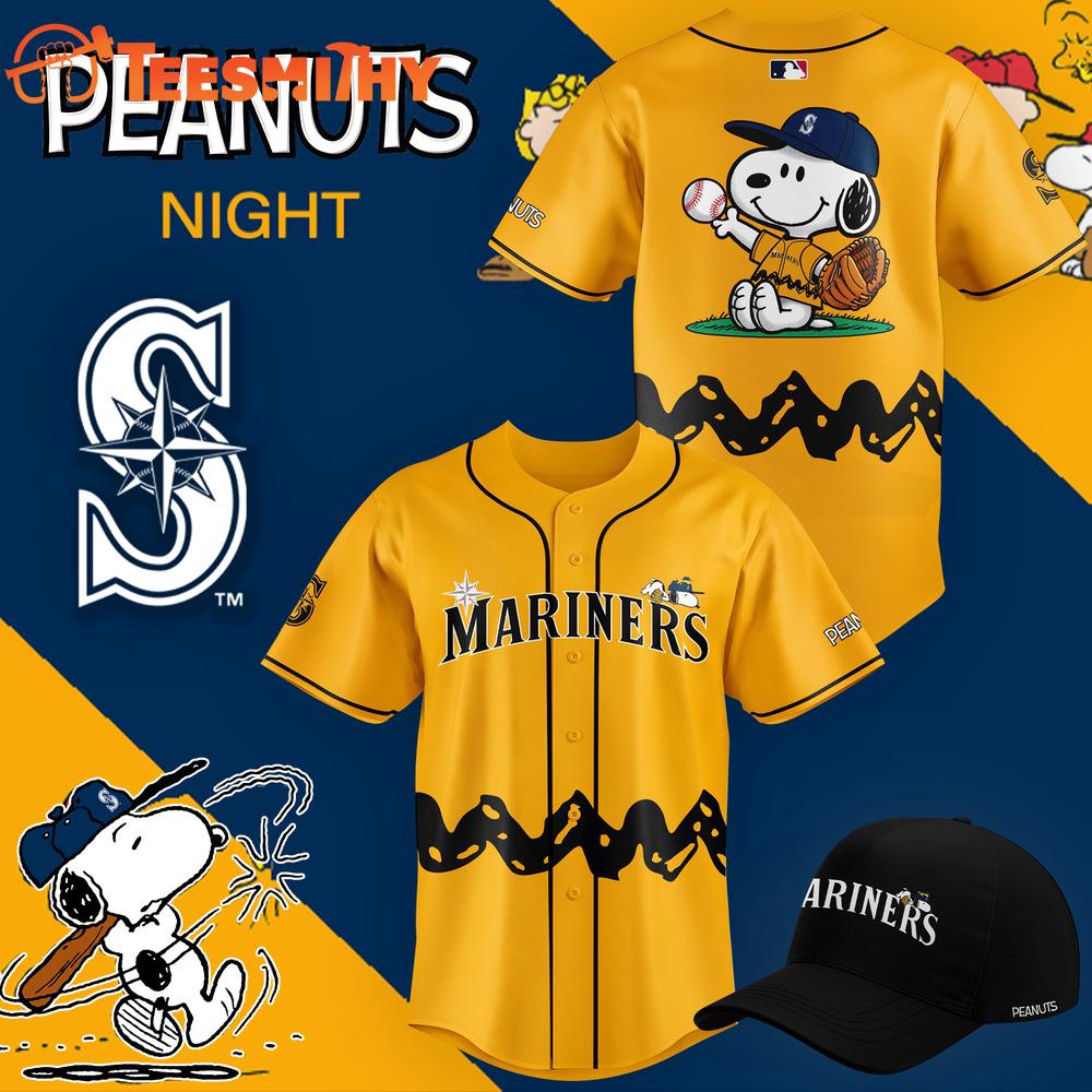 Seattle Mariners x Peanuts Night 2026 Yellow Baseball Jersey