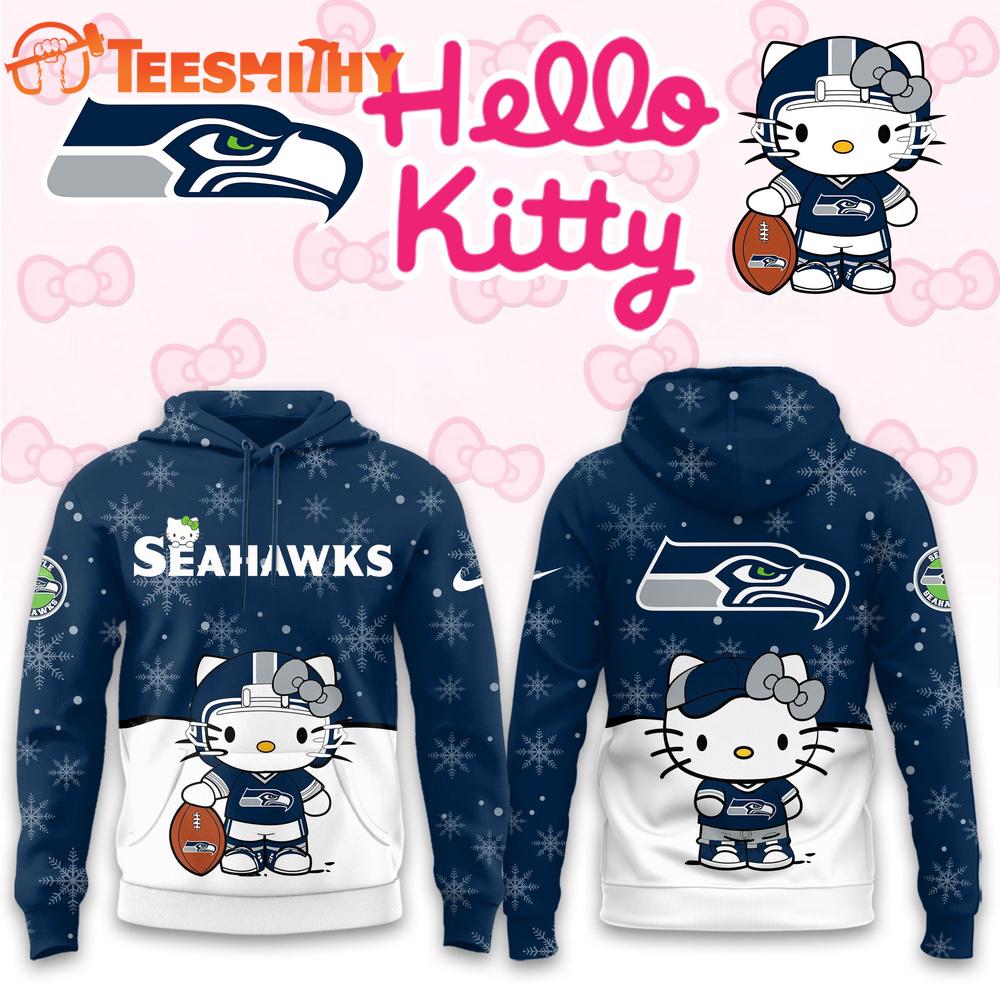 Seattle Seahawks 2025 Football Christmas Hello Kitty Hoodie Shirt